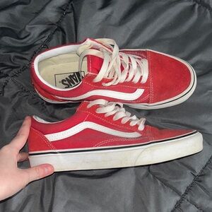 Vans Classic Red and White Low-Tops